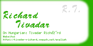 richard tivadar business card